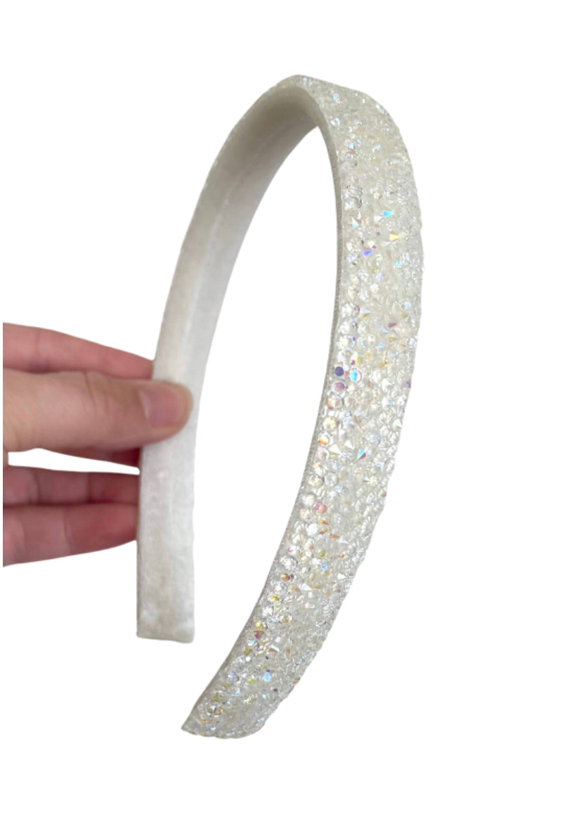 White Iridescent Gem Headband